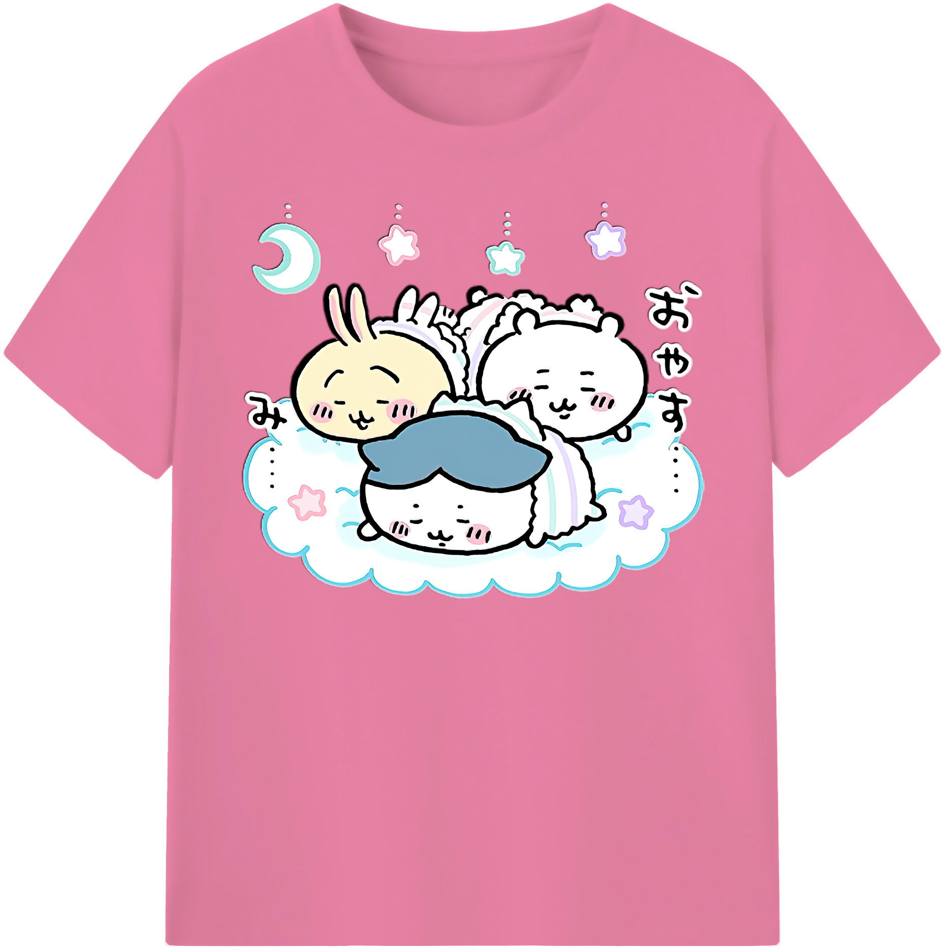 （画像用） ちいかわ ハチワレ Chii-kawa hachiware 綿100％半袖Tシャツ（フロントプリント）